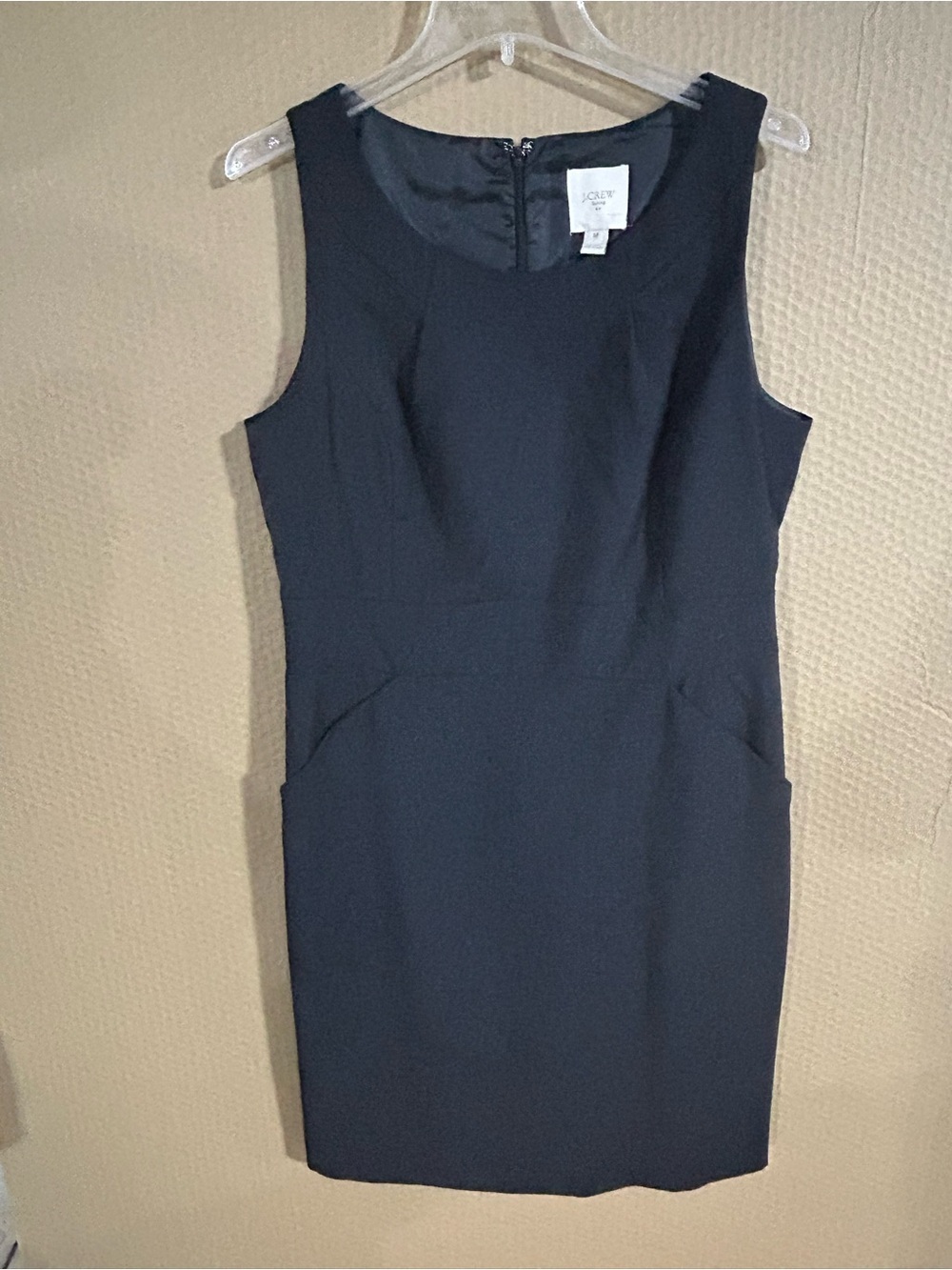 J. Crew Black Sleeveless Midi Sheath Dress